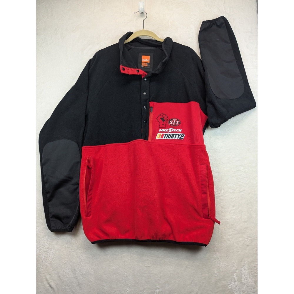 ThirtyTwo 32 Snowboard Fleece Men's XL Red Black Sole Tech STI Pullover Y2K